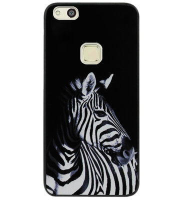 ADEL Siliconen Back Cover Softcase Hoesje voor Huawei P10 Lite - Zebra