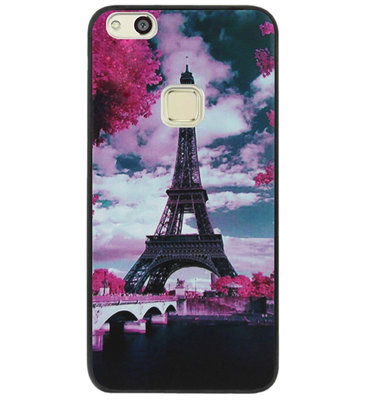 ADEL Siliconen Back Cover Softcase Hoesje voor Huawei P10 Lite - Parijs Eiffeltoren