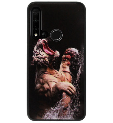 ADEL Siliconen Back Cover Softcase Hoesje voor Huawei P20 Lite (2019) - Tijger Stoer