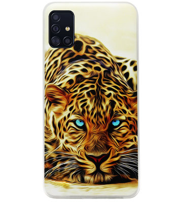 ADEL Siliconen Back Cover Softcase Hoesje voor Samsung Galaxy A51 - Tijger