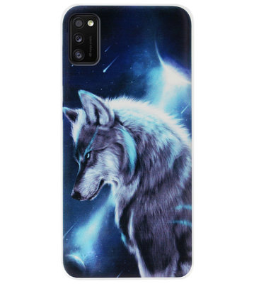 ADEL Siliconen Back Cover Softcase Hoesje voor Samsung Galaxy A41 - Wolf