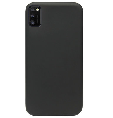 ADEL Siliconen Back Cover Softcase Hoesje voor Samsung Galaxy A41 - Zwart