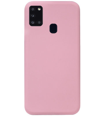ADEL Siliconen Back Cover Softcase Hoesje voor Samsung Galaxy A21s - Roze