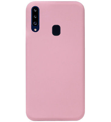 ADEL Siliconen Back Cover Softcase Hoesje voor Samsung Galaxy A20s - Roze