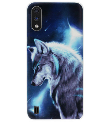 ADEL Siliconen Back Cover Softcase Hoesje voor Samsung Galaxy A01 - Wolf