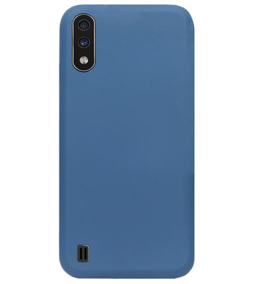 ADEL Premium Siliconen Back Cover Softcase Hoesje voor Samsung Galaxy A01 - Blauw