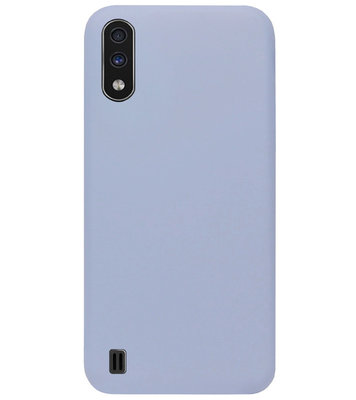 ADEL Premium Siliconen Back Cover Softcase Hoesje voor Samsung Galaxy A01 - Lavendel Grijs