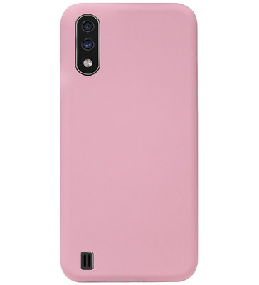 ADEL Siliconen Back Cover Softcase Hoesje voor Samsung Galaxy A01 - Roze
