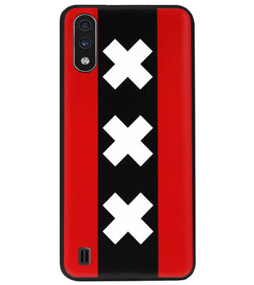 ADEL Siliconen Back Cover Softcase Hoesje voor Samsung Galaxy A01 - Amsterdam Andreaskruisen