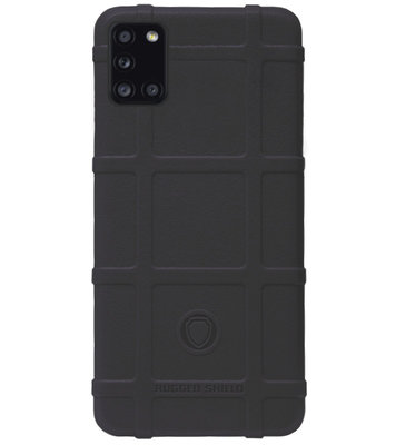 RUGGED SHIELD Rubber Bumper Case Hoesje voor Samsung Galaxy A31 - Zwart
