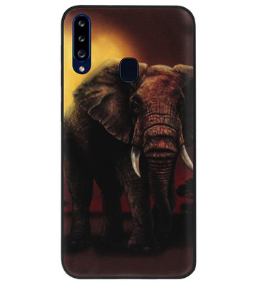 ADEL Siliconen Back Cover Softcase Hoesje voor Samsung Galaxy A20s - Olifanten