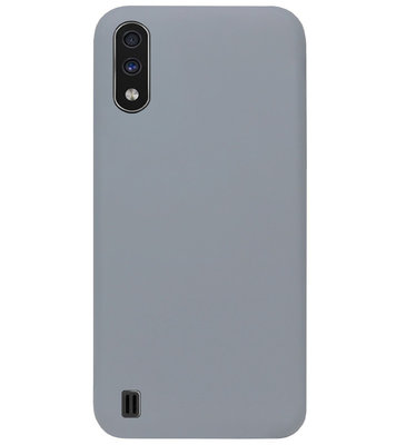 ADEL Siliconen Back Cover Softcase Hoesje voor Samsung Galaxy A01 - Grijs