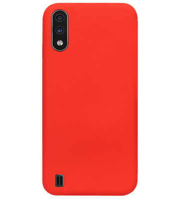 ADEL Siliconen Back Cover Softcase Hoesje voor Samsung Galaxy A01 - Rood