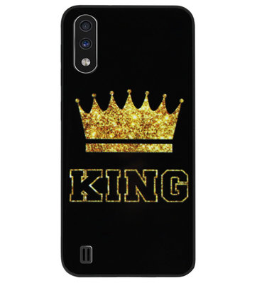 ADEL Siliconen Back Cover Softcase Hoesje voor Samsung Galaxy A01 - King Koning