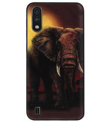 ADEL Siliconen Back Cover Softcase Hoesje voor Samsung Galaxy A01 - Olifanten