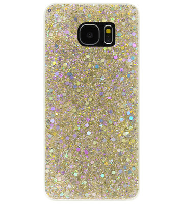 ADEL Premium Siliconen Back Cover Softcase Hoesje voor Samsung Galaxy S7 - Bling Bling Glitter Goud