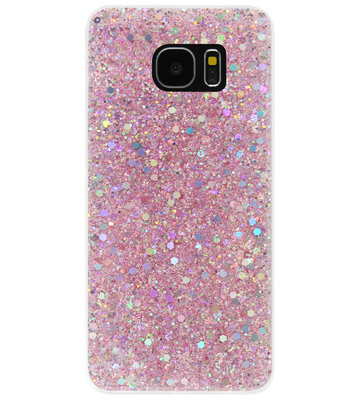 ADEL Premium Siliconen Back Cover Softcase Hoesje voor Samsung Galaxy S7 - Bling Bling Roze