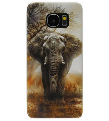 ADEL Siliconen Back Cover Softcase Hoesje voor Samsung Galaxy S7 - Olifanten