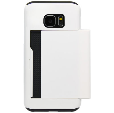ADEL Kunststof Back Cover Hardcase Hoesje voor Samsung Galaxy S7 - Pasjeshouder Wit