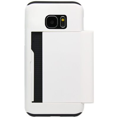 ADEL Kunststof Back Cover Hardcase Hoesje voor Samsung Galaxy S7 Edge - Pasjeshouder Wit