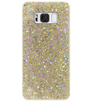 ADEL Premium Siliconen Back Cover Softcase Hoesje voor Samsung Galaxy S8 - Bling Bling Glitter Goud