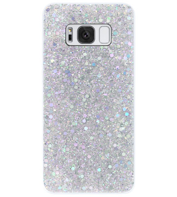 ADEL Premium Siliconen Back Cover Softcase Hoesje voor Samsung Galaxy S8 - Bling Bling Glitter Zilver