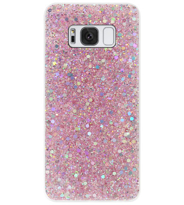 ADEL Premium Siliconen Back Cover Softcase Hoesje voor Samsung Galaxy S8 - Bling Bling Roze
