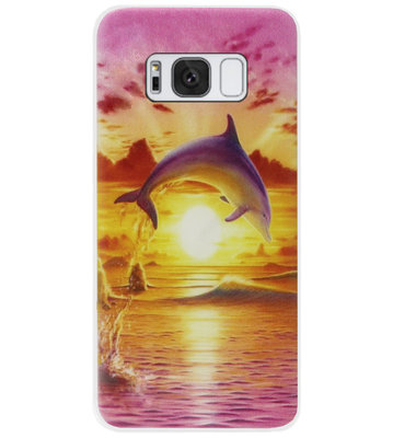 ADEL Kunststof Back Cover Hardcase Hoesje voor Samsung Galaxy S8 - Dolfijn