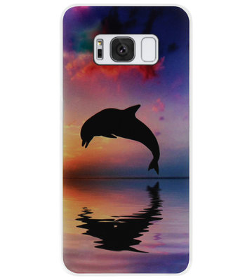 ADEL Kunststof Back Cover Hardcase Hoesje voor Samsung Galaxy S8 - Dolfijn Blauw