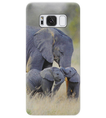 ADEL Siliconen Back Cover Softcase Hoesje voor Samsung Galaxy S8 - Olifant Familie
