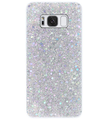 ADEL Premium Siliconen Back Cover Softcase Hoesje voor Samsung Galaxy S8 Plus - Bling Bling Glitter Zilver