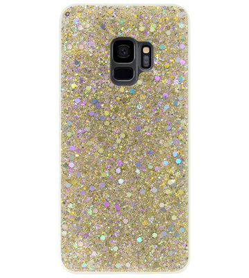 ADEL Premium Siliconen Back Cover Softcase Hoesje voor Samsung Galaxy S9 Plus - Bling Bling Glitter Goud