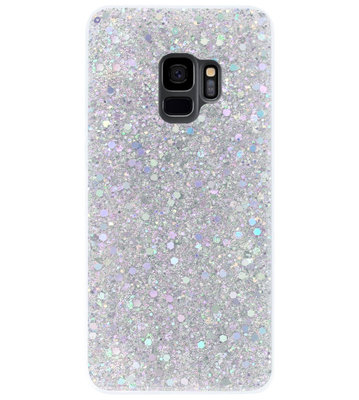 ADEL Premium Siliconen Back Cover Softcase Hoesje voor Samsung Galaxy S9 Plus - Bling Bling Glitter Zilver