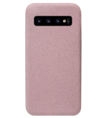 ADEL Tarwe Stro TPU Back Cover Softcase Hoesje voor Samsung Galaxy S10 - Duurzaam afbreekbaar Milieuvriendelijk Roze