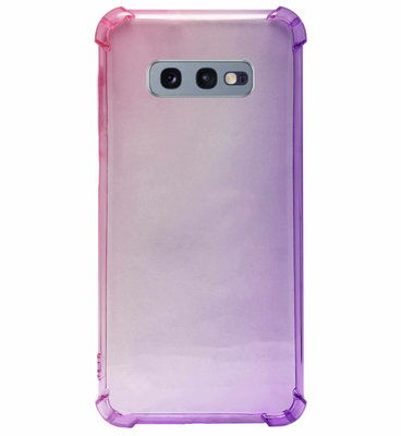 ADEL Siliconen Back Cover Softcase Hoesje voor Samsung Galaxy S10e - Kleurovergang Roze Paars