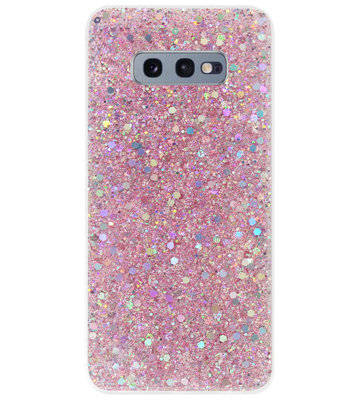 ADEL Premium Siliconen Back Cover Softcase Hoesje voor Samsung Galaxy S10e - Bling Bling Roze