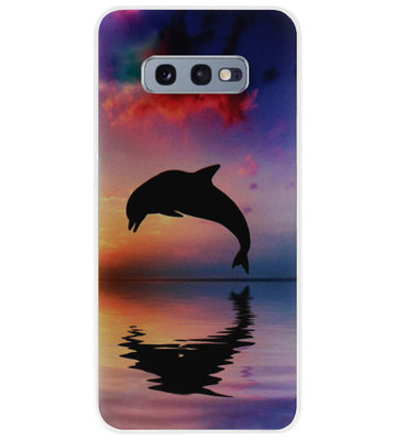 ADEL Kunststof Back Cover Hardcase Hoesje voor Samsung Galaxy S10e - Dolfijn Blauw
