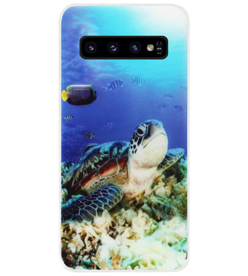 ADEL Siliconen Back Cover Softcase Hoesje voor Samsung Galaxy S10 Plus - Schildpad