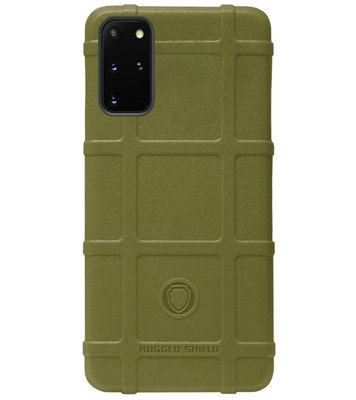 RUGGED SHIELD Rubber Bumper Case Hoesje voor Samsung Galaxy S20 - Groen