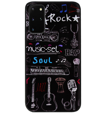 ADEL Siliconen Back Cover Softcase Hoesje voor Samsung Galaxy S20 - Muziek