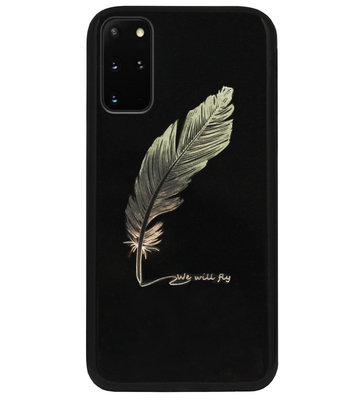 ADEL Siliconen Back Cover Softcase Hoesje voor Samsung Galaxy S20 Plus - Veren Goud