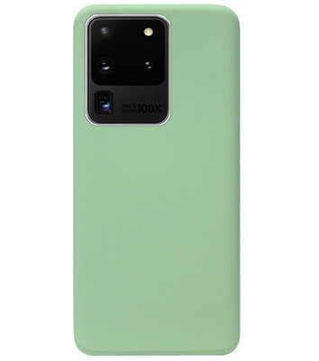 ADEL Premium Siliconen Back Cover Softcase Hoesje voor Samsung Galaxy S20 Ultra - Lichtgroen