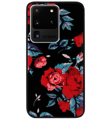 ADEL Siliconen Back Cover Softcase Hoesje voor Samsung Galaxy S20 Ultra - Rode Rozen