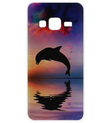 ADEL Kunststof Back Cover Hardcase Hoesje voor Samsung Galaxy J3 (2015)/ J3 (2016) - Dolfijn