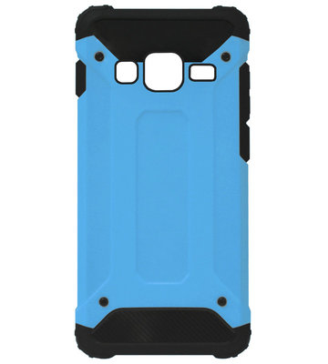 WLONS Rubber Kunststof Bumper Case Hoesje voor Samsung Galaxy J7 (2015) - Blauw