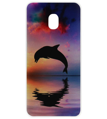 ADEL Kunststof Back Cover Hardcase Hoesje voor Samsung Galaxy J3 (2017) - Dolfijn