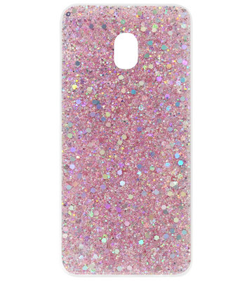 ADEL Premium Siliconen Back Cover Softcase Hoesje voor Samsung Galaxy J7 (2017) - Bling Bling Roze