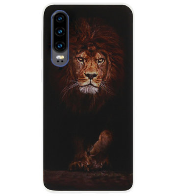 ADEL Siliconen Back Cover Softcase Hoesje voor Huawei P30 - Leeuw