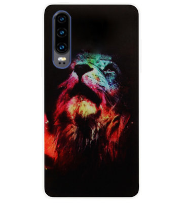 ADEL Siliconen Back Cover Softcase Hoesje voor Huawei P30 - Leeuw Kleur