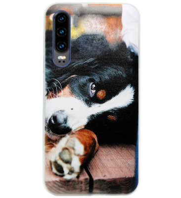 ADEL Siliconen Back Cover Softcase Hoesje voor Huawei P30 - Berner Sennenhond